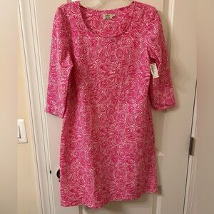 Katherine Way Pink Abstract Long Sleeve Dress